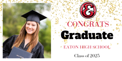 Eaton View High School graduation banner