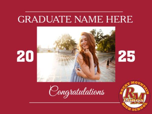 rocky mountain high school graduation yard sign