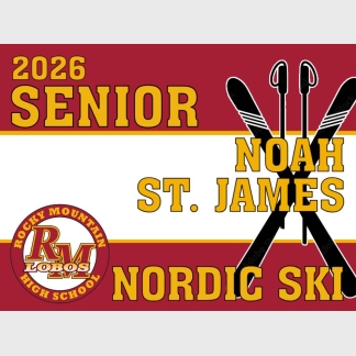 Rocky Mountain High School nordic ski yard sign