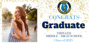 Timnath Middle High School graduation banner