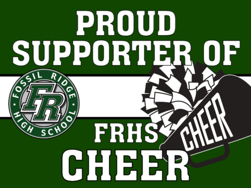 Fossil Ridge High School Cheer yard sign