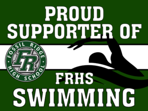 Fossil Ridge High School Swimming yard sign