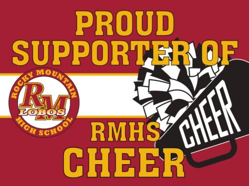 Rocky Mountain High School Cheer Supporter yard sign