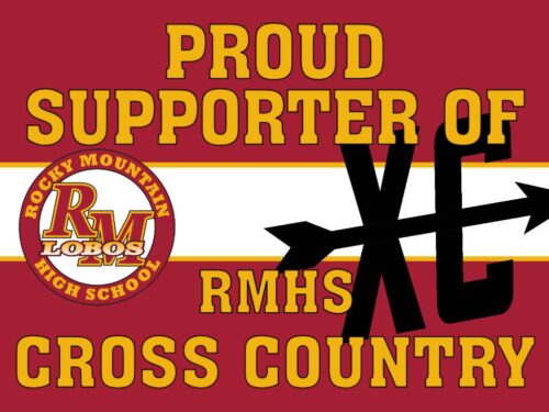 Rocky Mountain High School Cross Country Supporter yard sign