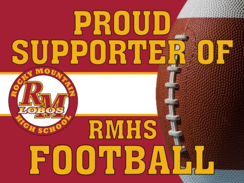 Rocky Mountain High School Football Supporter yard sign