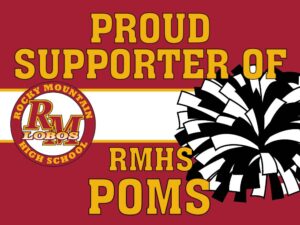 Rocky Mountain High School Poms Supporter yard sign