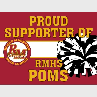 Rocky Mountain High School Poms Supporter yard sign