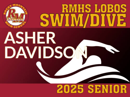 Rocky Mountain High School Swimming yard sign