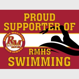 Rocky Mountain High School Swimming Supporter yard sign