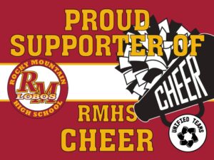 Rocky Mountain High School Unified Cheer yard sign