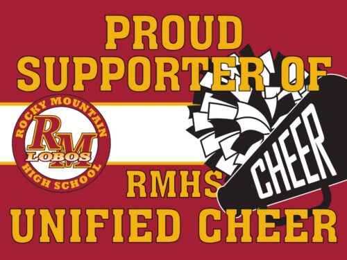 Rocky Mountain High School Unified Cheer Supporter yard sign