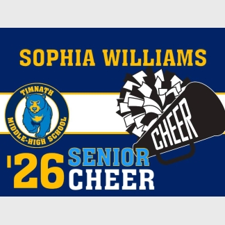 Timnath Middle High School cheer yard sign