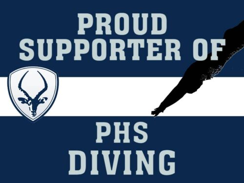 Poudre High School Diving yard sign