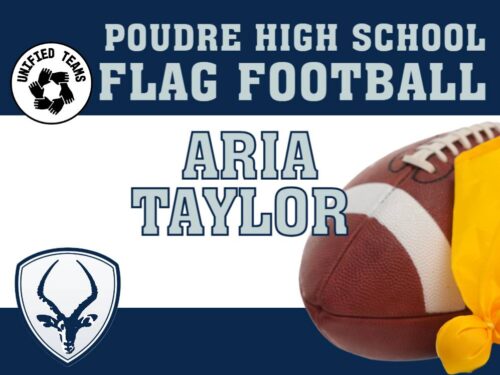 Poudre High School Unified Flag Football yard sign