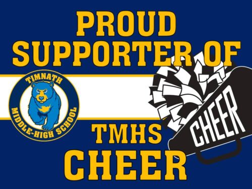 Timnath Middle High School Cheer yard sign