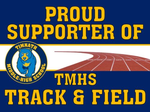 Timnath Middle High School Track and Field yard sign