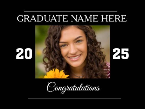 graduation photo yard sign