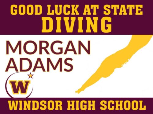 Windsor High School Diving Yard sign