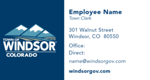 Town of Windsor Town Clerk business cards