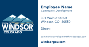 Town of Windsor business cards