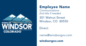 Town of Windsor business card