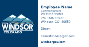 Town of Windsor business card