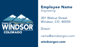 town of windsor engineering business card