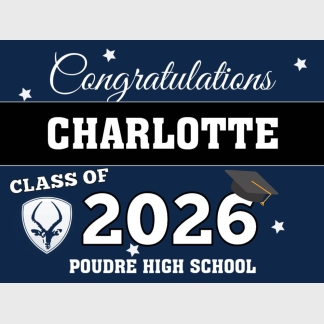 Poudre High School graduation yard signs
