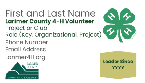 4-H Volunteer Business Card | 3.5x2