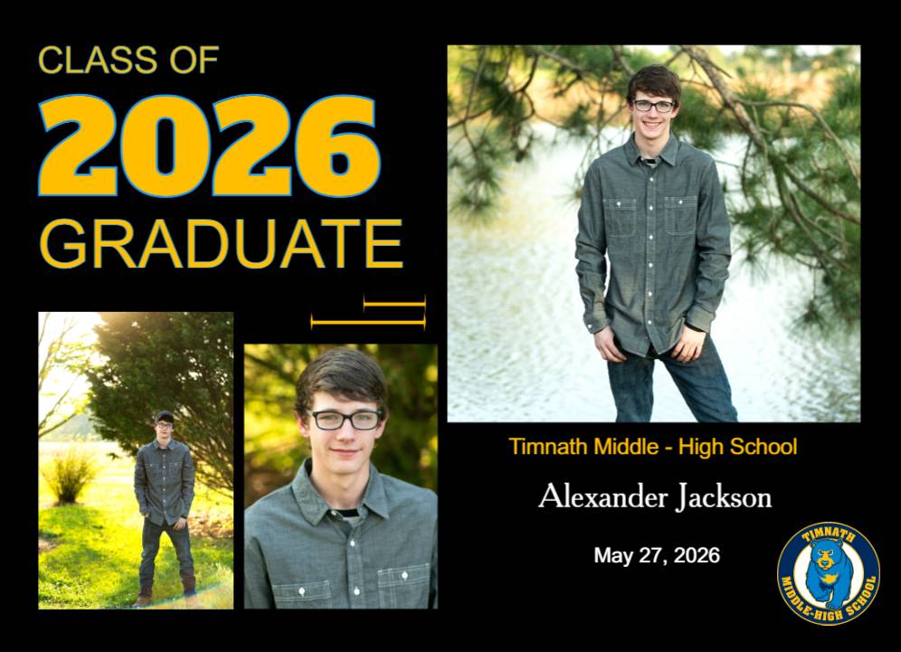 Timnath Middle High School graduation announcement