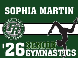 Fossil Ridge High School gymnastics yard sign