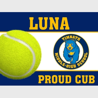 Timnath Middle High School tennis yard sign