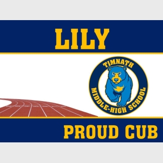 Timnath Middle High School track yard sign