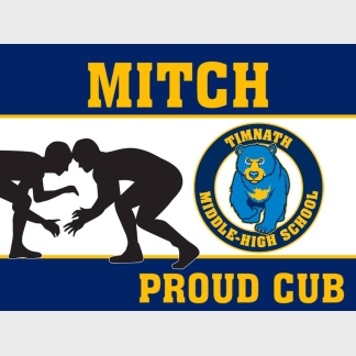 Timnath Middle High School wrestling yard sign