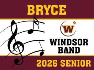 Windsor High School band senior yard sign