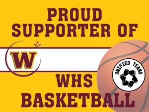 Windsor High School unified basketball yard sign