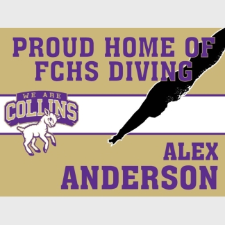 Fort Collins High School diving yard sign