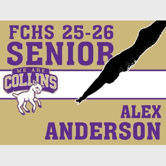 Fort Collins High School diving yard sign