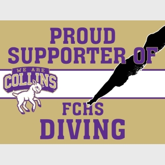 Fort Collins High School diving yard sign