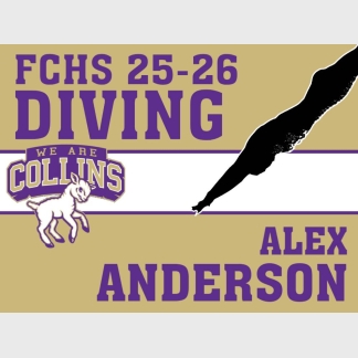Fort Collins High School diving yard sign