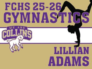 Fort Collins High School gymnastics yard sign