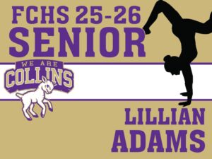 Fort Collins High School gymnastics yard sign