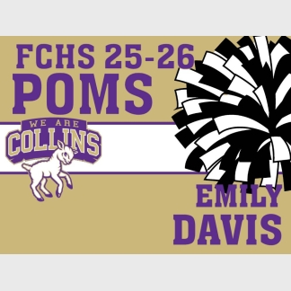 Fort Collins High School poms yard sign