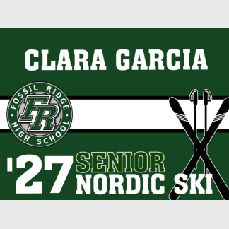 Fossil Ridge High School nordic ski yard sign