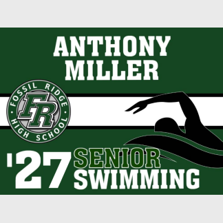 Fossil Ridge High School swimming yard sign