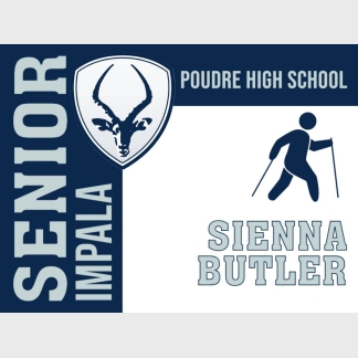 Poudre High School nordic ski yard sign