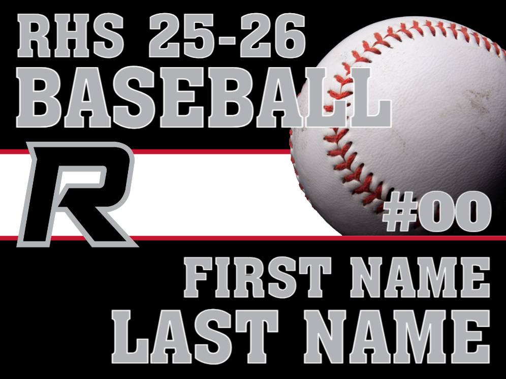 Roosevelt HS Baseball Yard Sign: Support Your Team Today