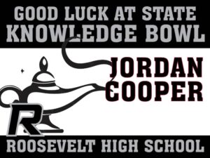 Roosevelt High School knowledge bowl yard sign