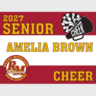 Rocky Mountain High School Cheer yard sign