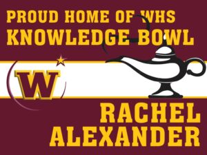 Windsor High School knowledge bowl yard sign